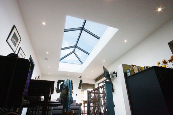 long korniche roof lantern with grey frame